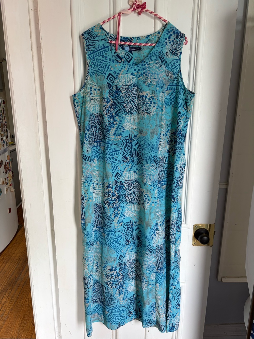 Vintage Plus Size Blue Summer Maxi Dress